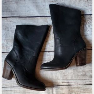 Lucky Brand Black Embrleigh Leather Boots Size 6